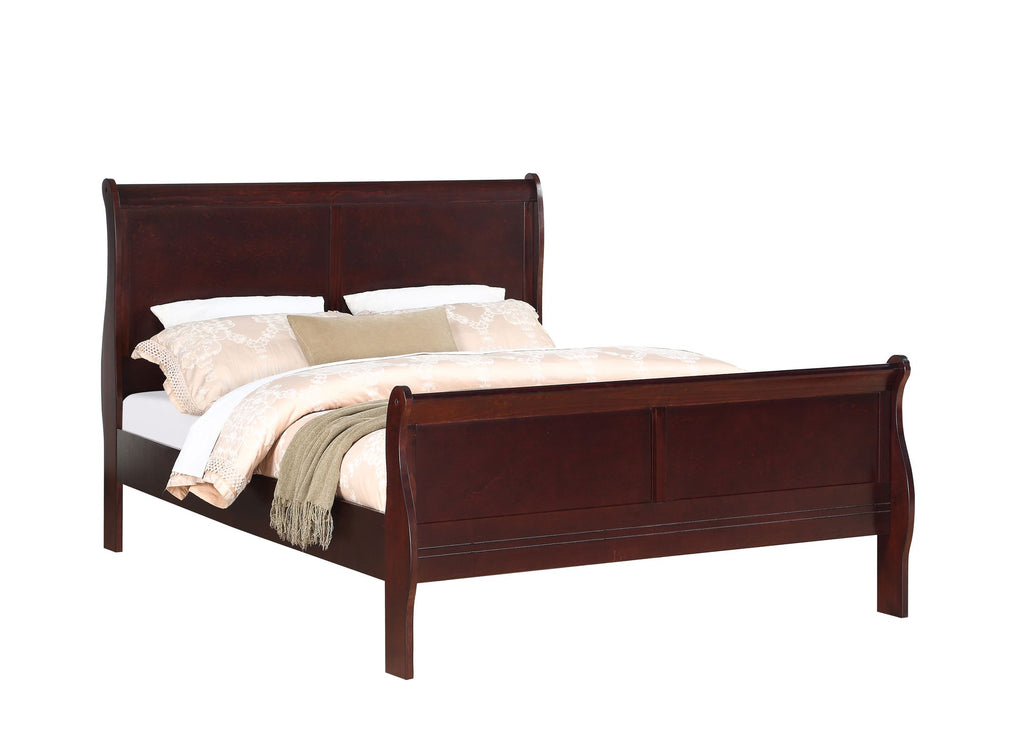 Louis Philip Full Panel Sleigh Bed in Cherry Finish