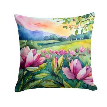 Louisiana Magnolias Watercolor Accent Pillow
