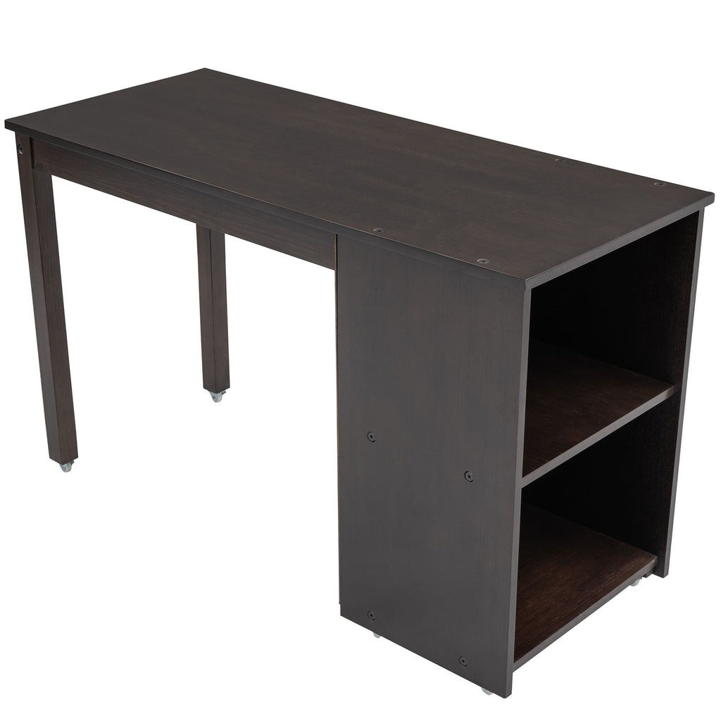 Low Twin Study Loft Bed with Rolling Desk and Cabinet