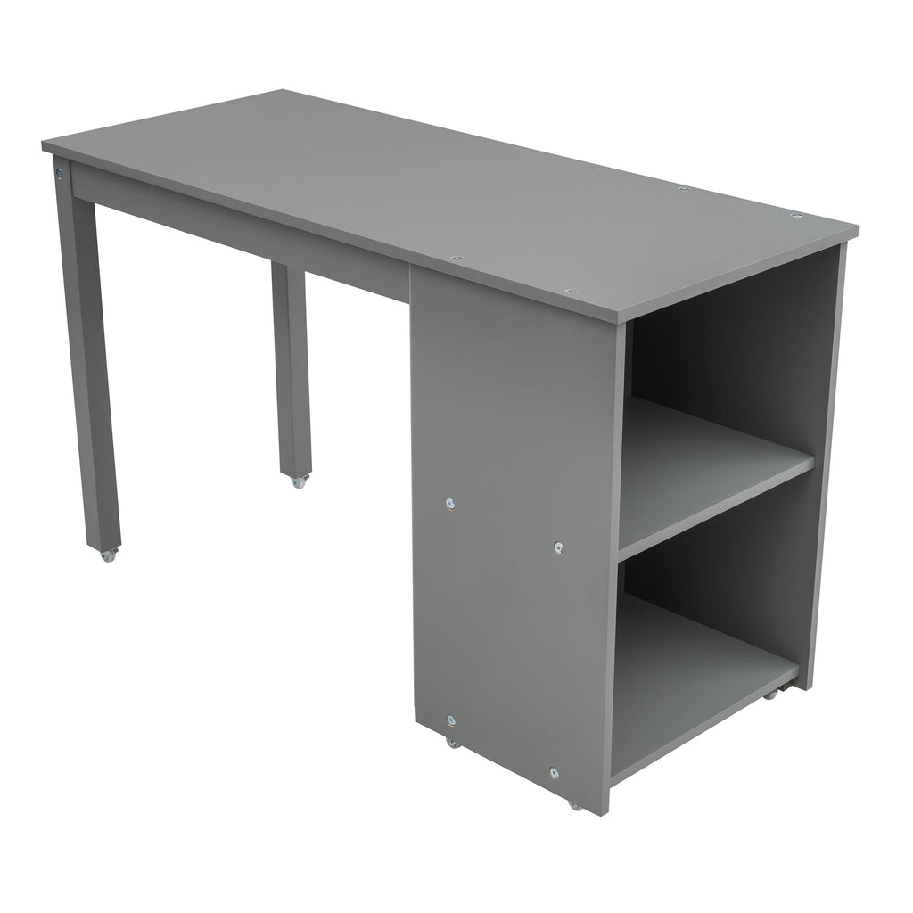 Low Twin Loft Bed with Rolling Desk and Cabinet