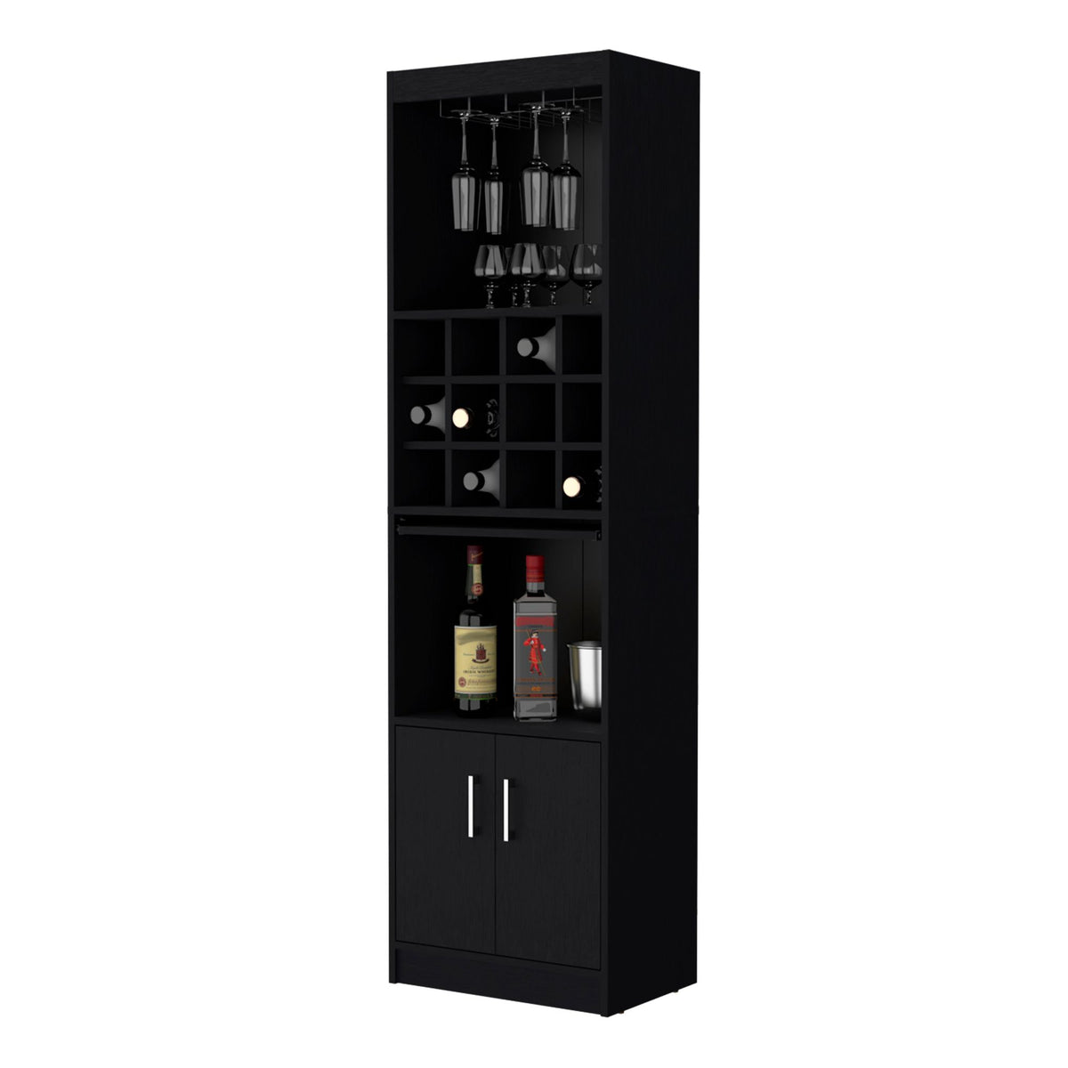 Lowa Bar Cabinet with Wine Rack and Concealed Storage