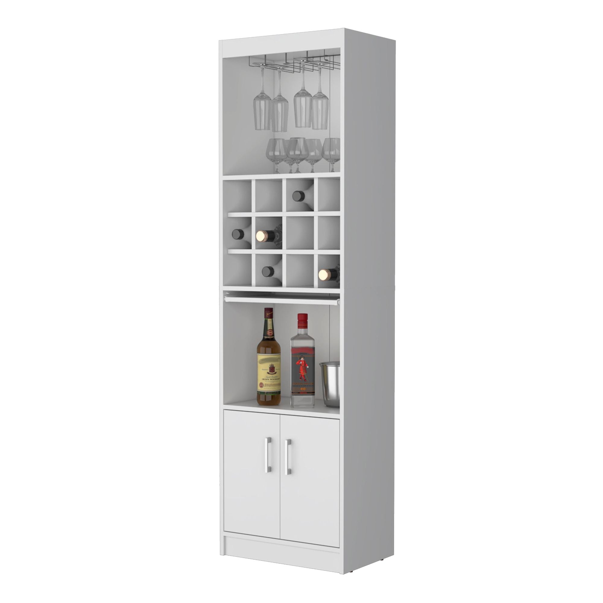 Lowa Bar Cabinet with Wine Rack and Concealed Storage