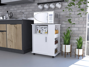 Compact Microwave Pantry with Side Storage