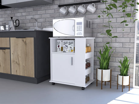 Compact Microwave Pantry with Side Storage