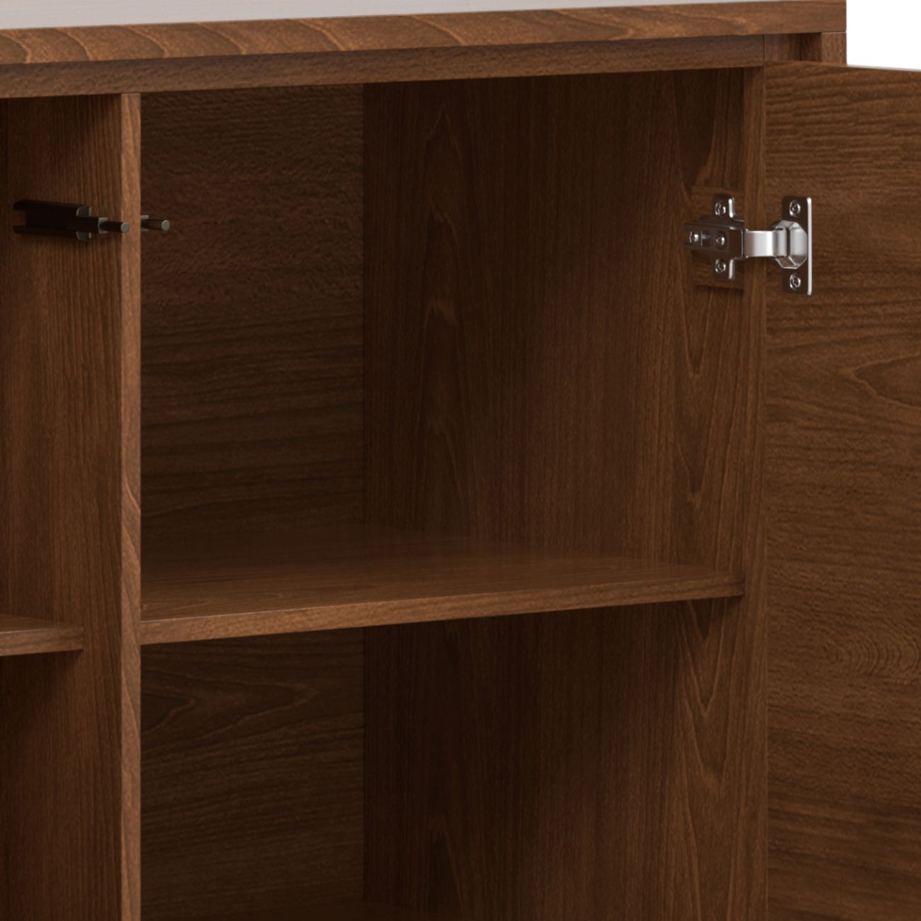 Modern Walnut Storage Cabinet with Adjustable Shelves
