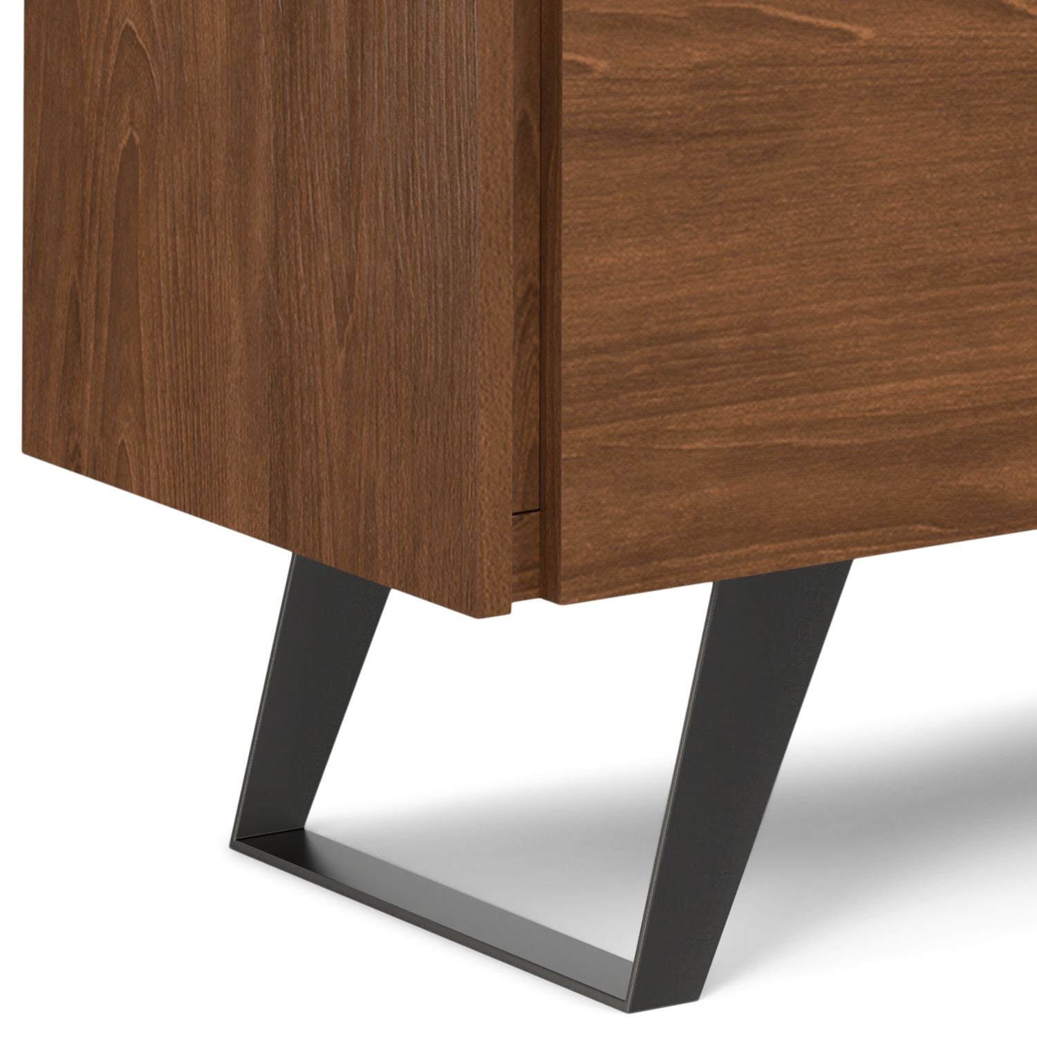 Modern Walnut Storage Cabinet with Adjustable Shelves