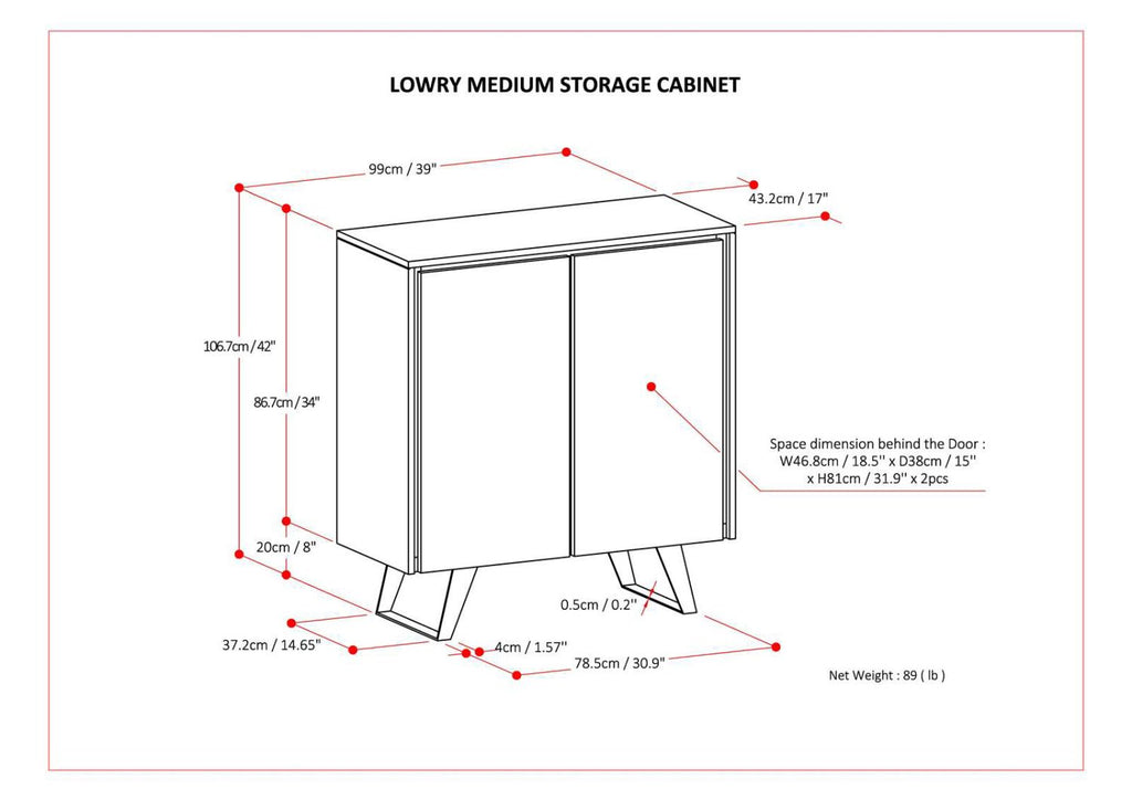 Modern Walnut Storage Cabinet with Adjustable Shelves