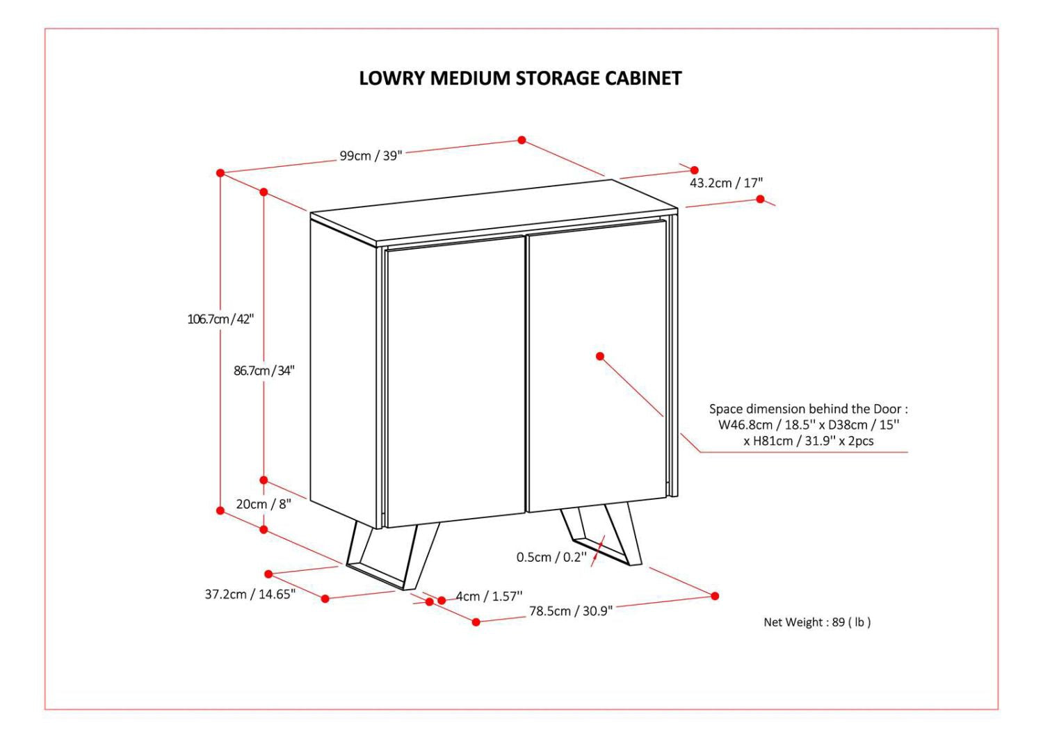 Modern Walnut Storage Cabinet with Adjustable Shelves