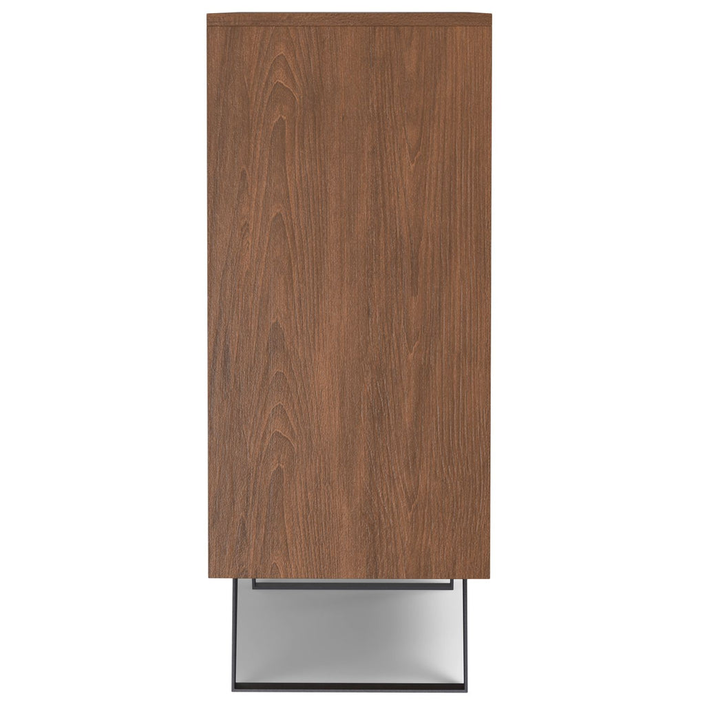 Modern Walnut Storage Cabinet with Adjustable Shelves