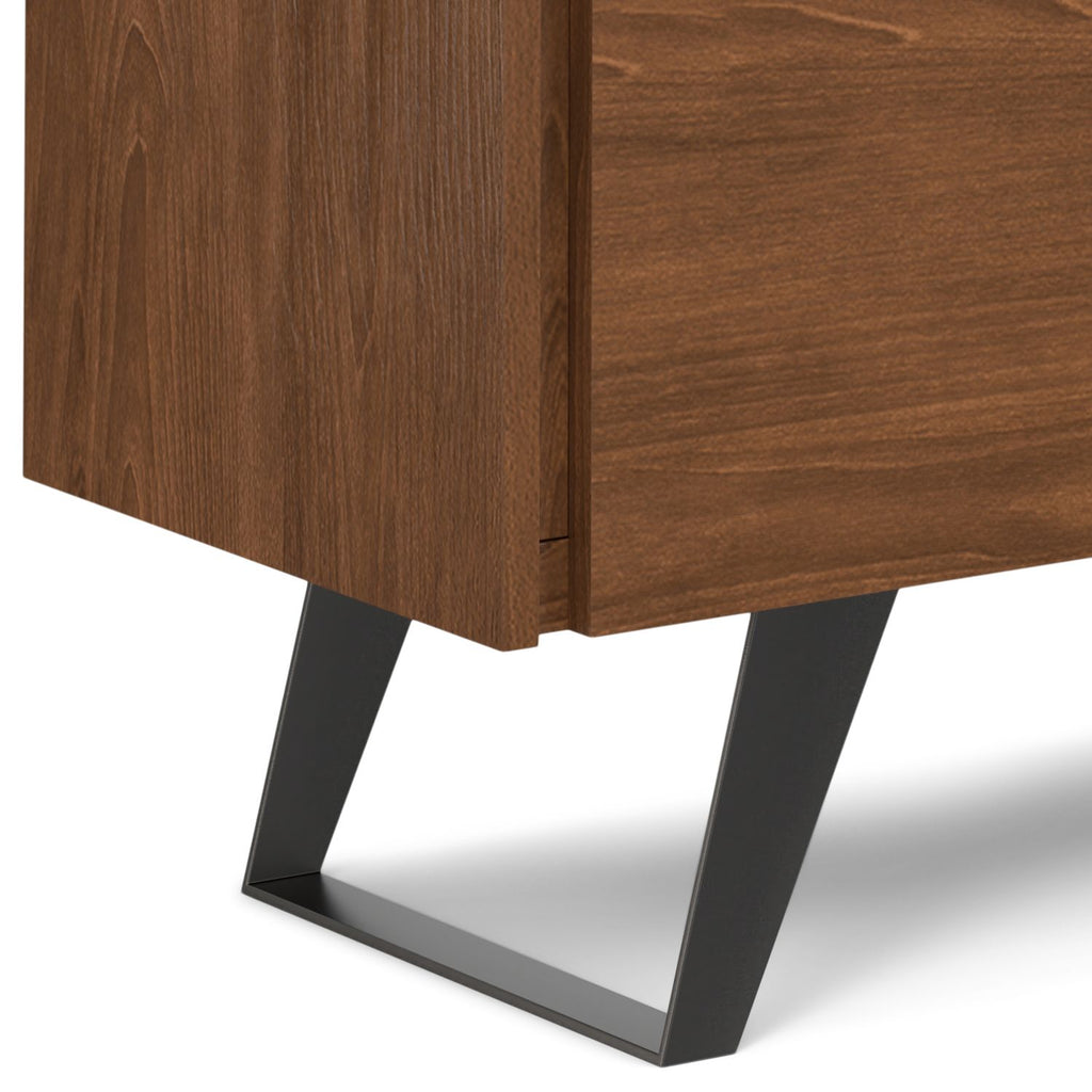 Modern Walnut Storage Cabinet with Adjustable Shelves