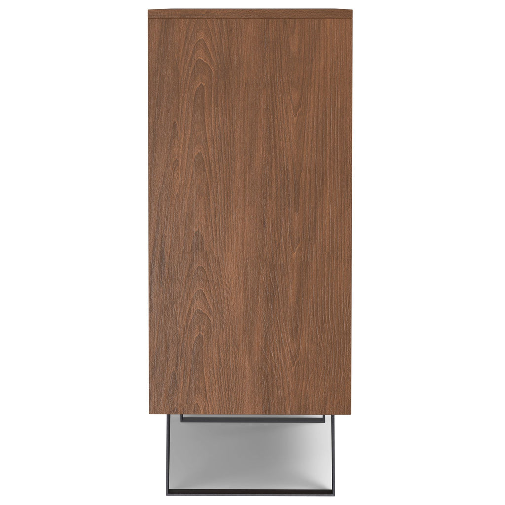 Modern Walnut Storage Cabinet with Adjustable Shelves