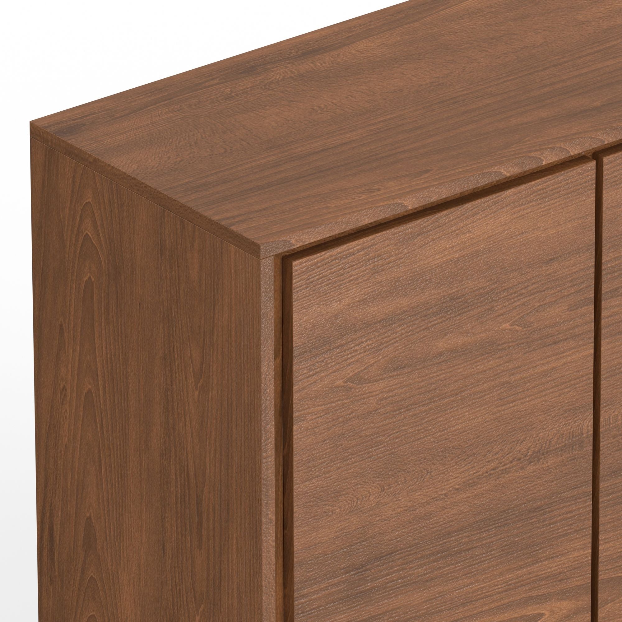 Modern Walnut Storage Cabinet with Adjustable Shelves