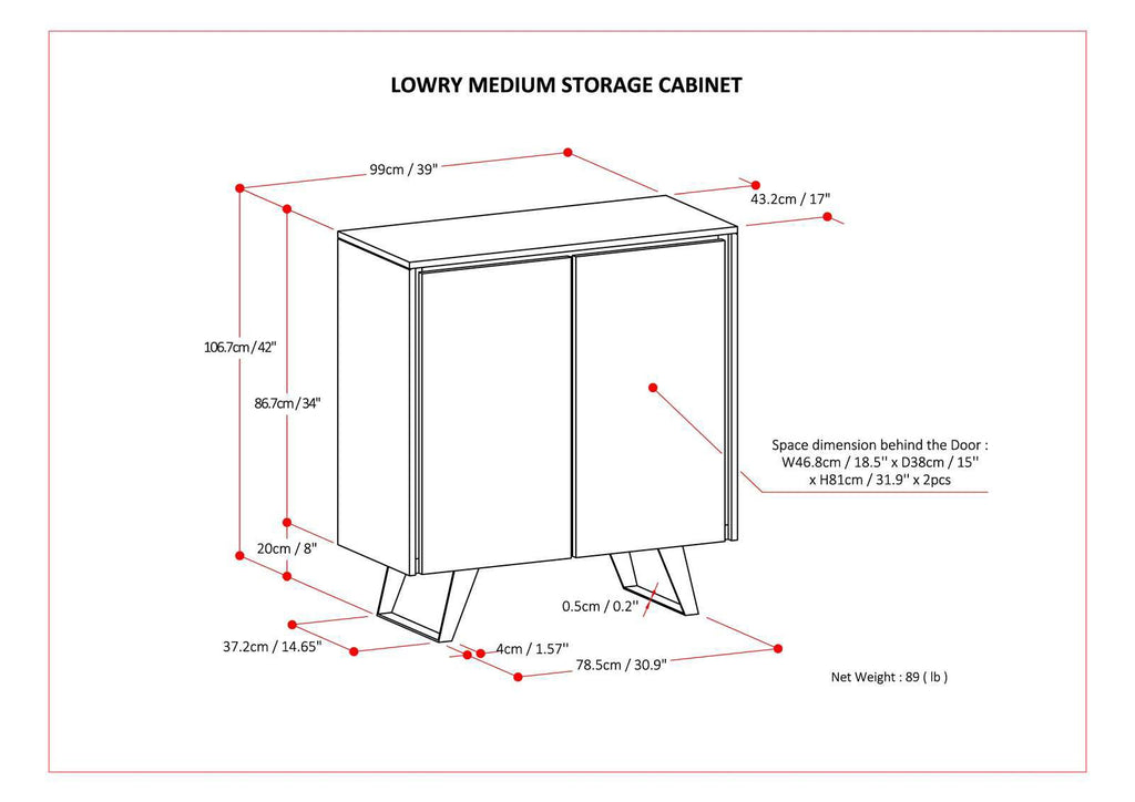 Modern Walnut Storage Cabinet with Adjustable Shelves