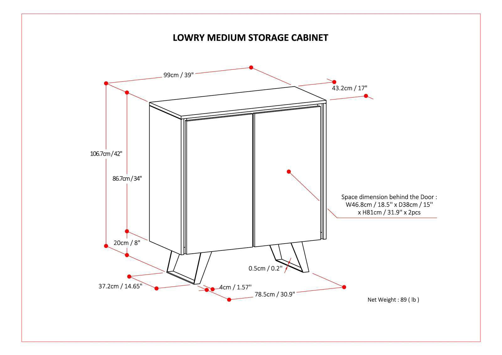 Modern Walnut Storage Cabinet with Adjustable Shelves