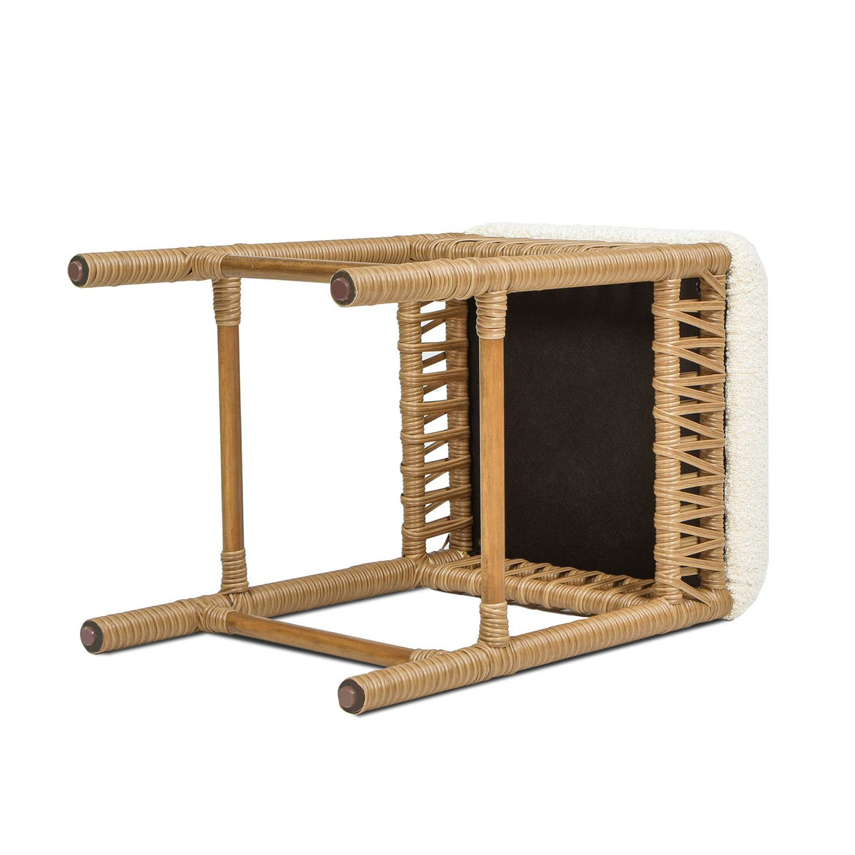 Lucia 25.5" Backless Upholstered Counter Stool with Resin Rattan Frame