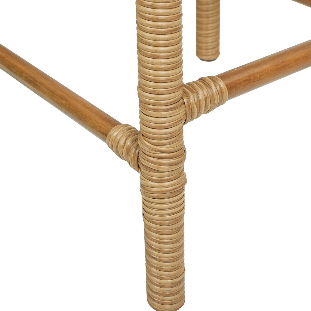 Lucia 25.5" Backless Upholstered Counter Stool with Resin Rattan Frame