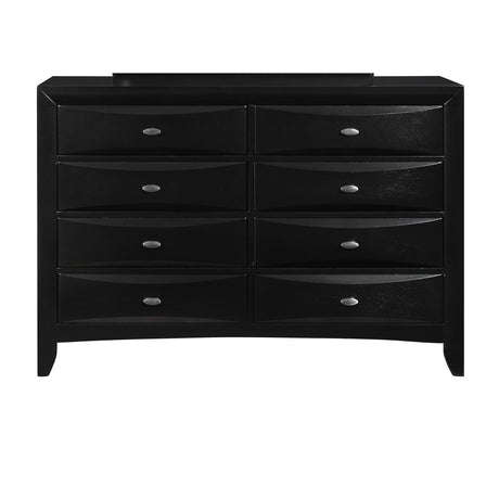 LUCILLE Black Dresser with Spacious Drawers and Chambered Fronts