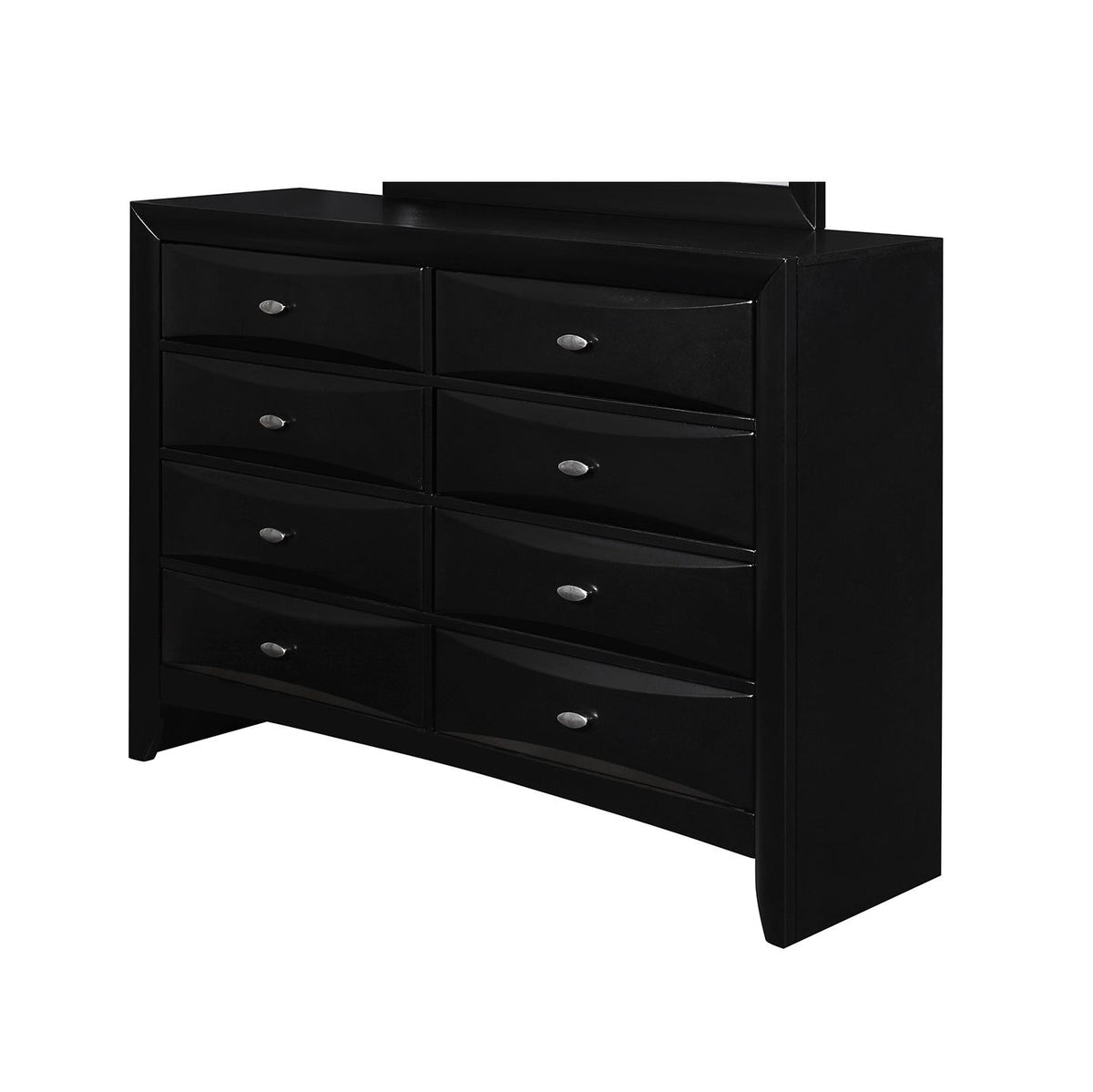 LUCILLE Black Dresser with Spacious Drawers and Chambered Fronts