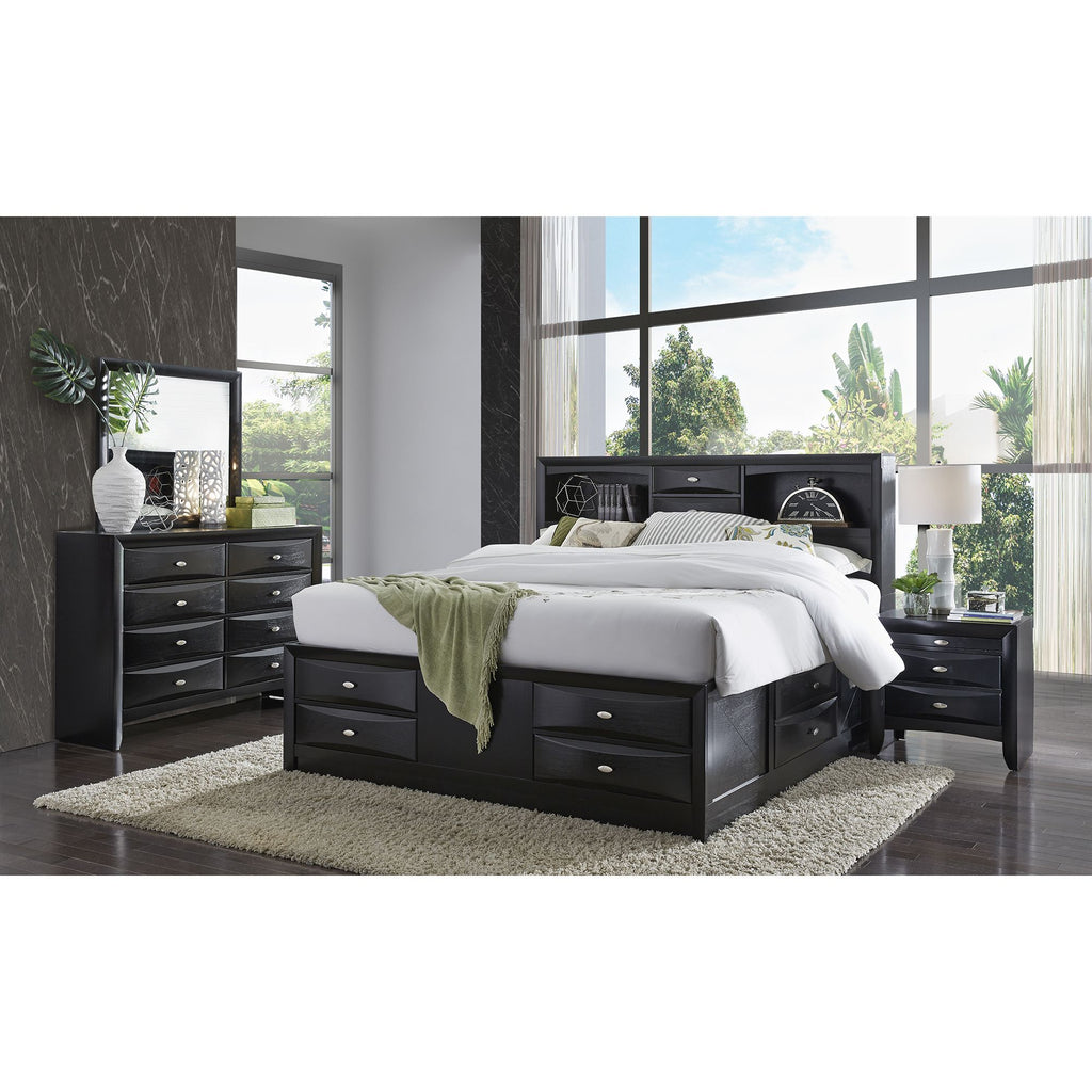 LUCILLE Black Dresser with Spacious Drawers and Chambered Fronts
