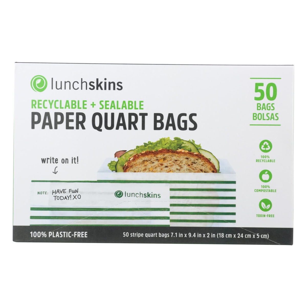 Green Stripe Sandwich Bags for Everyday Lunch Packing