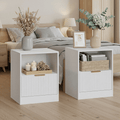 Modern White Bedside Cabinet with Gold Handles