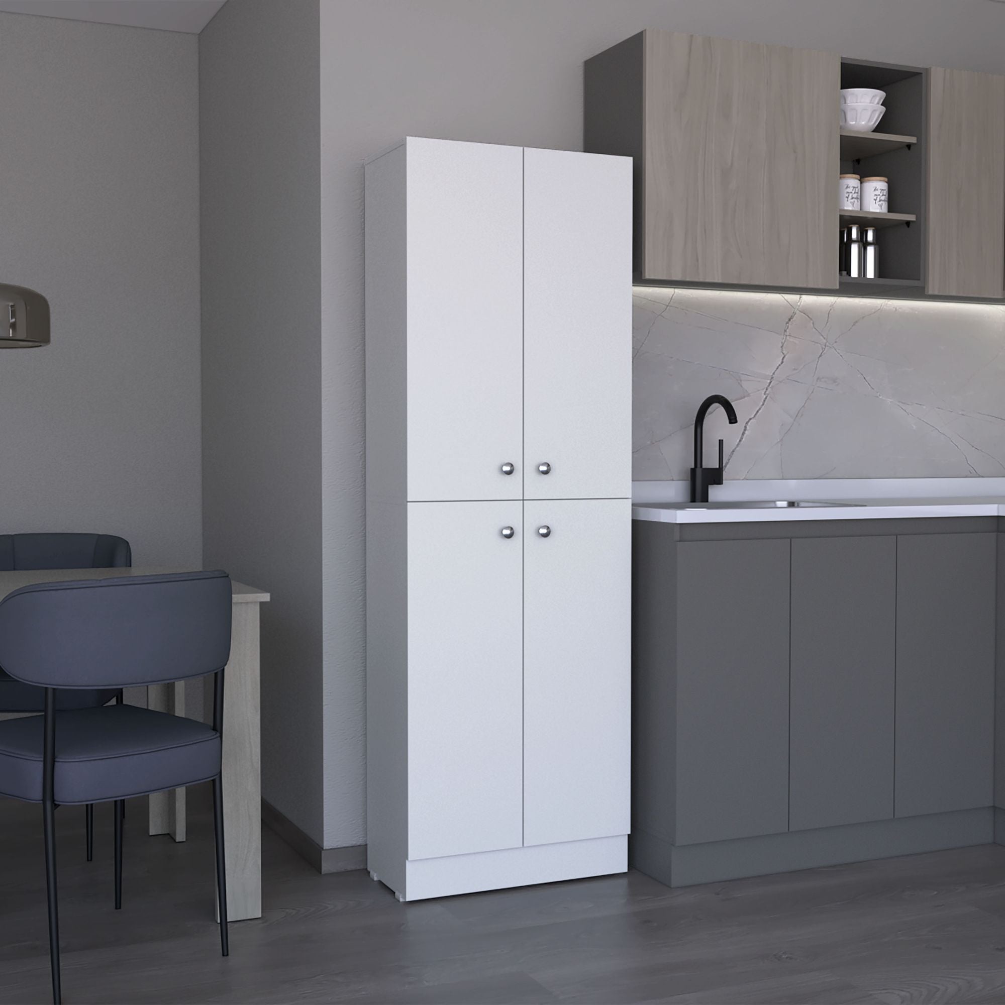 Lynch 71- Kitchen Pantry Cabinet with Adjustable Shelves and 4 Doors