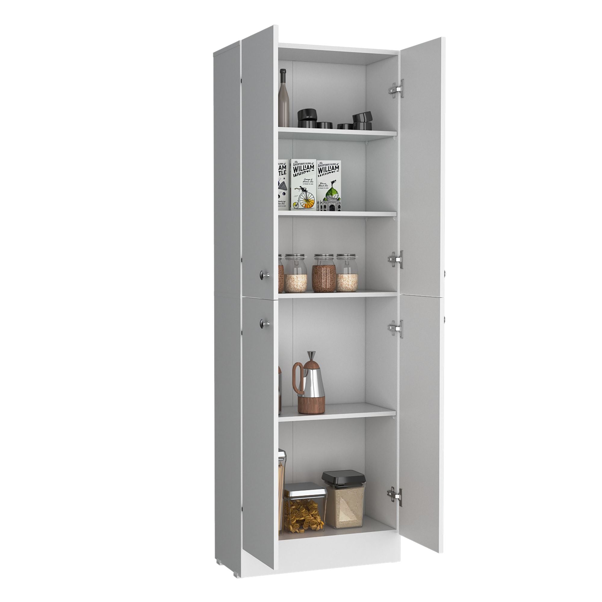 Lynch 71- Kitchen Pantry Cabinet with Adjustable Shelves and 4 Doors