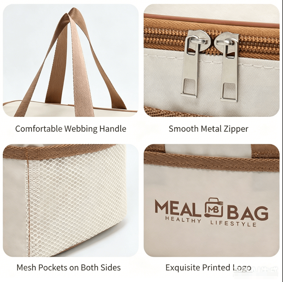 Insulated Bento Bag Lunch Cooler Tote with Reinforced Handle
