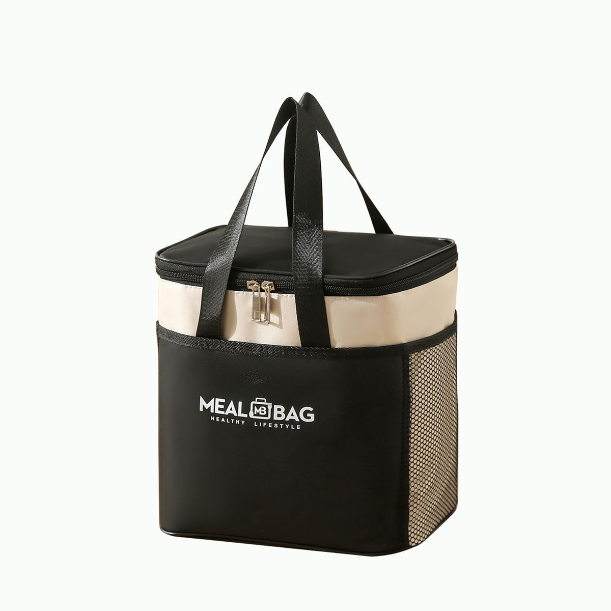 Insulated Bento Bag Lunch Cooler Tote with Reinforced Handle - Black