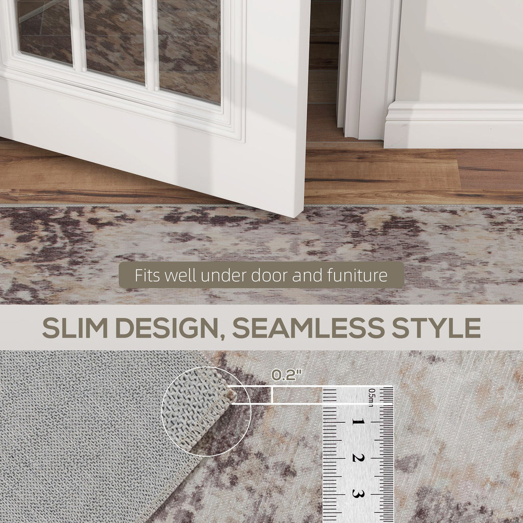 Modern Abstract Area Rug - Non-Slip, Washable Chenille Carpet for Living Room