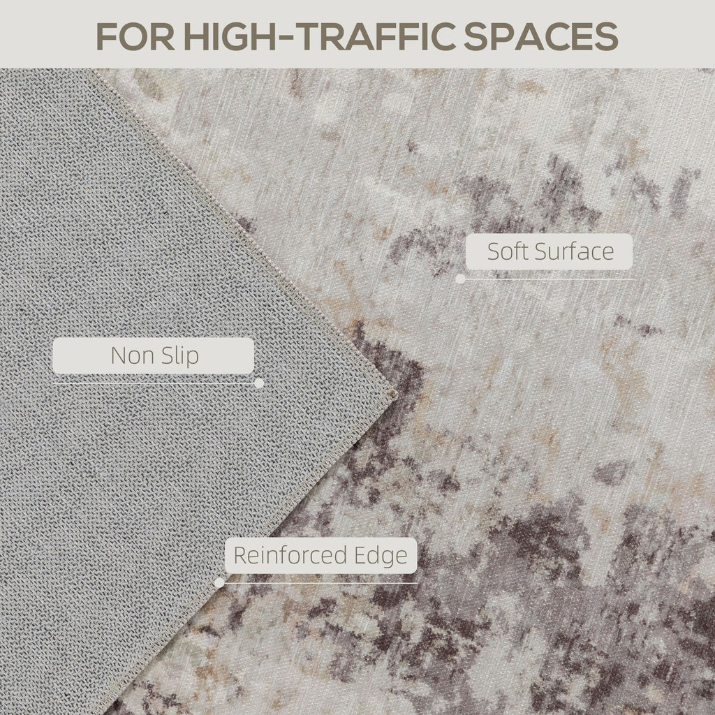 Modern Abstract Area Rug - Non-Slip, Washable Chenille Carpet for Living Room