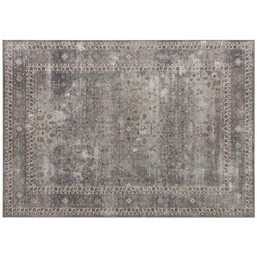 Dark Mixed-Brown Traditional Washable Area Rug