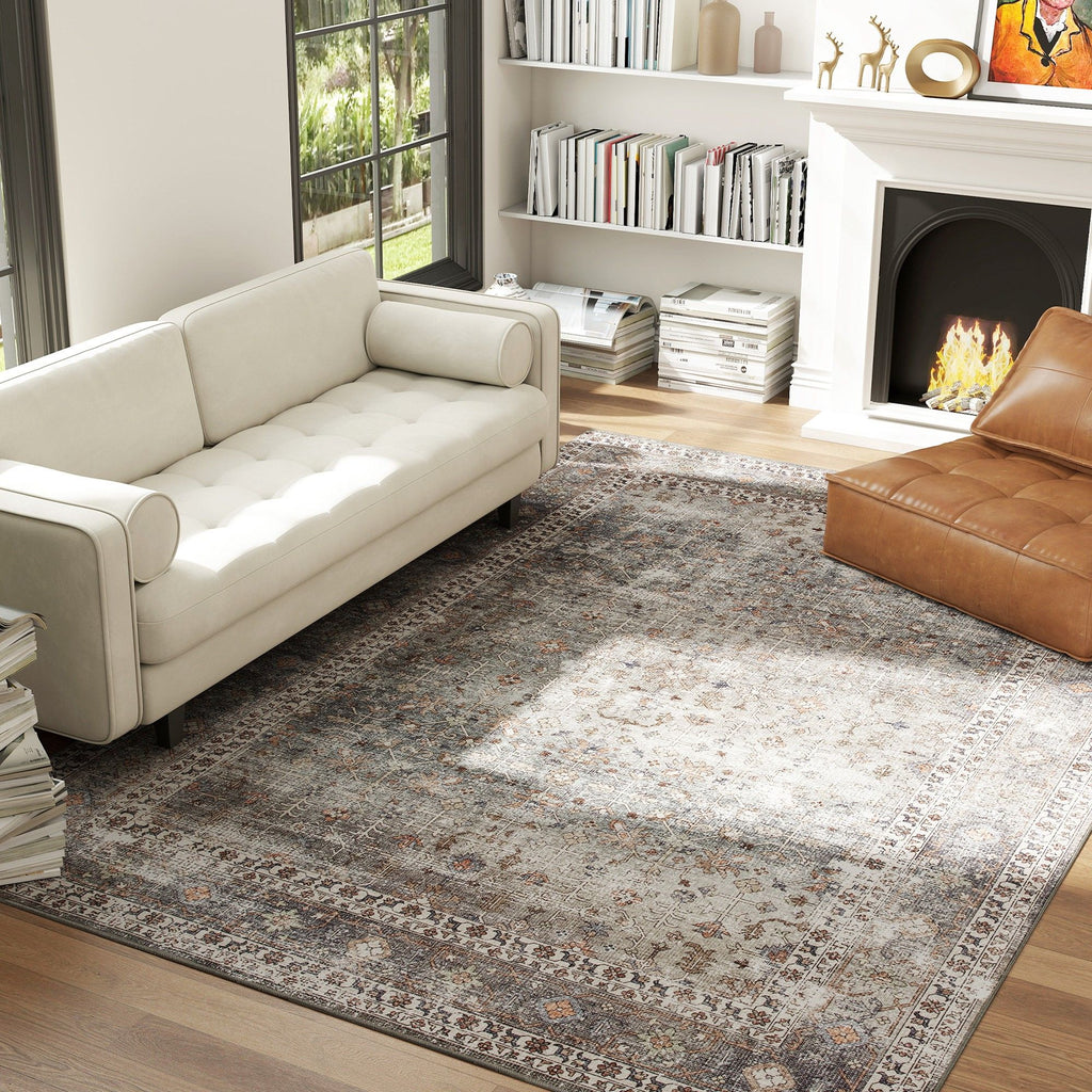 Machine Washable Traditional Chenille Area Rug