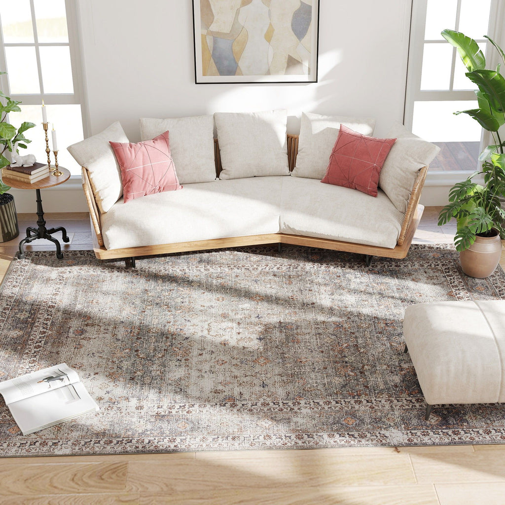 Machine Washable Traditional Chenille Area Rug