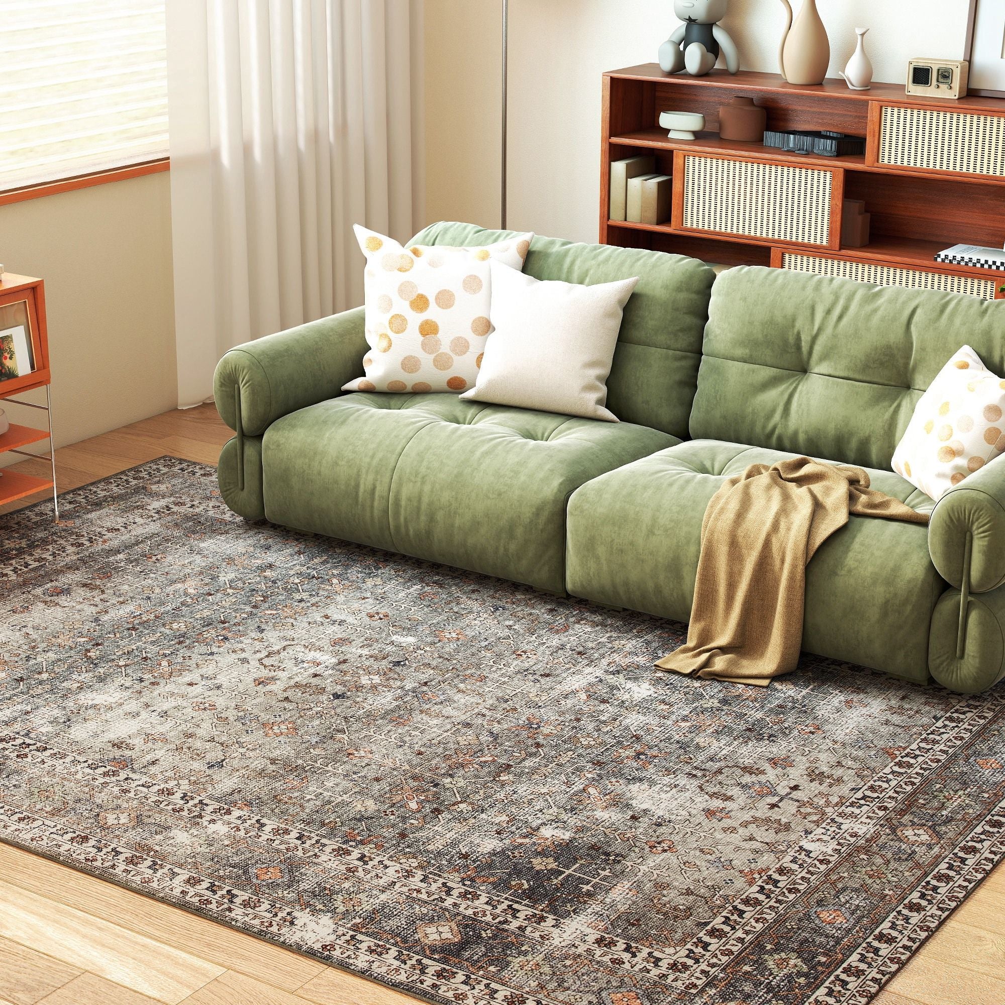 Machine Washable Traditional Chenille Area Rug