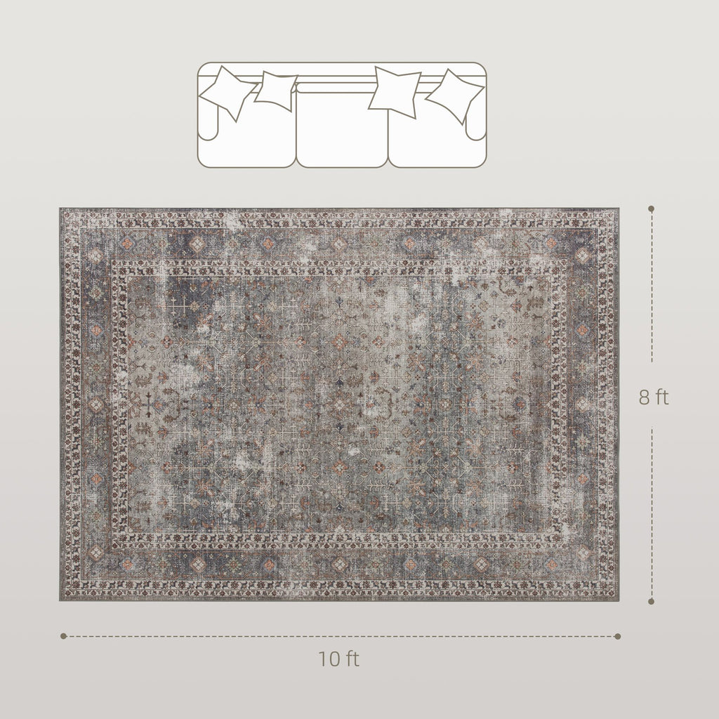 Machine Washable Traditional Chenille Area Rug