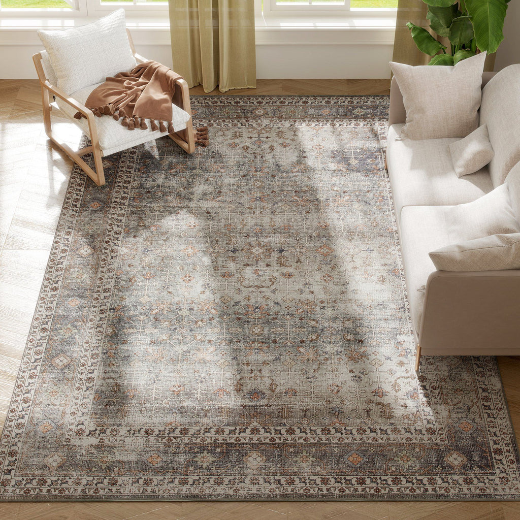 Machine Washable Traditional Chenille Area Rug