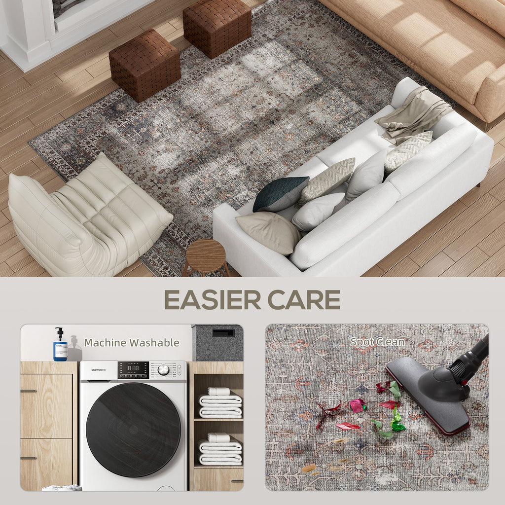 Machine Washable Traditional Chenille Area Rug