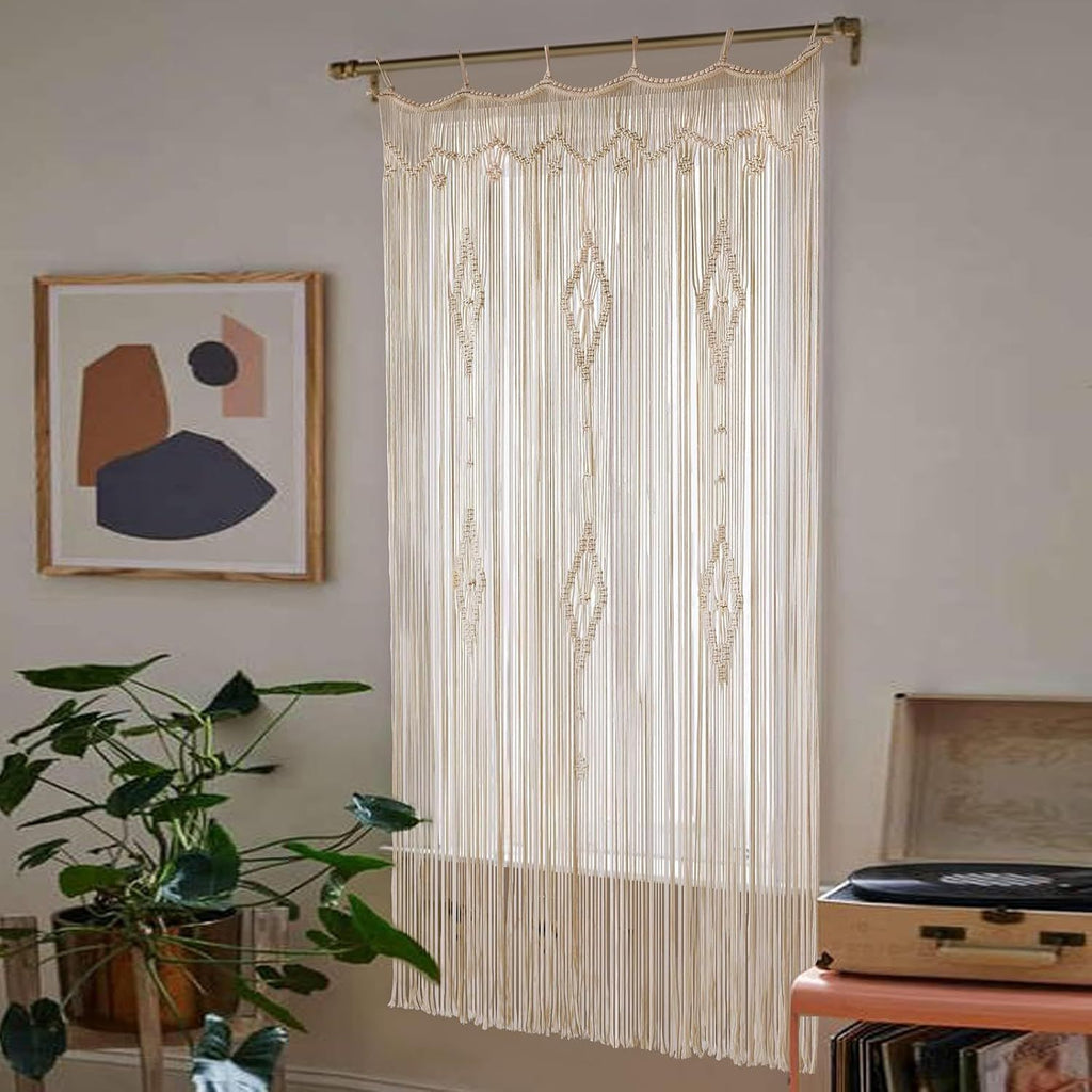 Bohemian Macrame Curtain for Windows and Doorways