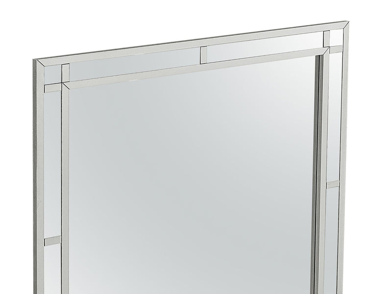 Elegant LED Accent Mirror with Silver Champagne Finish