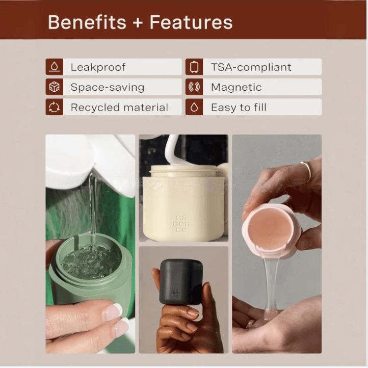 Magnetic Clamshell Travel Containers – 3-Piece Leak-Proof Skincare Storage