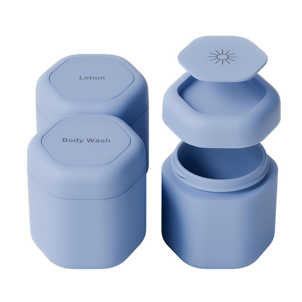 Magnetic Clamshell Travel Containers – 3-Piece Leak-Proof Skincare Storage