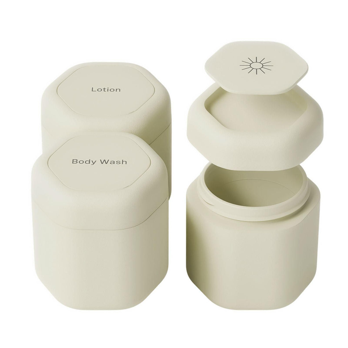 Magnetic Clamshell Travel Containers – 3-Piece Leak-Proof Skincare Storage