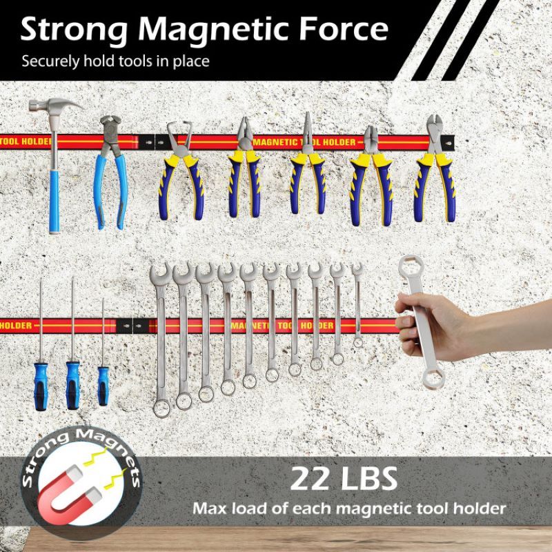 Magnetic Tool Holder Strips for Garage or Kitchen