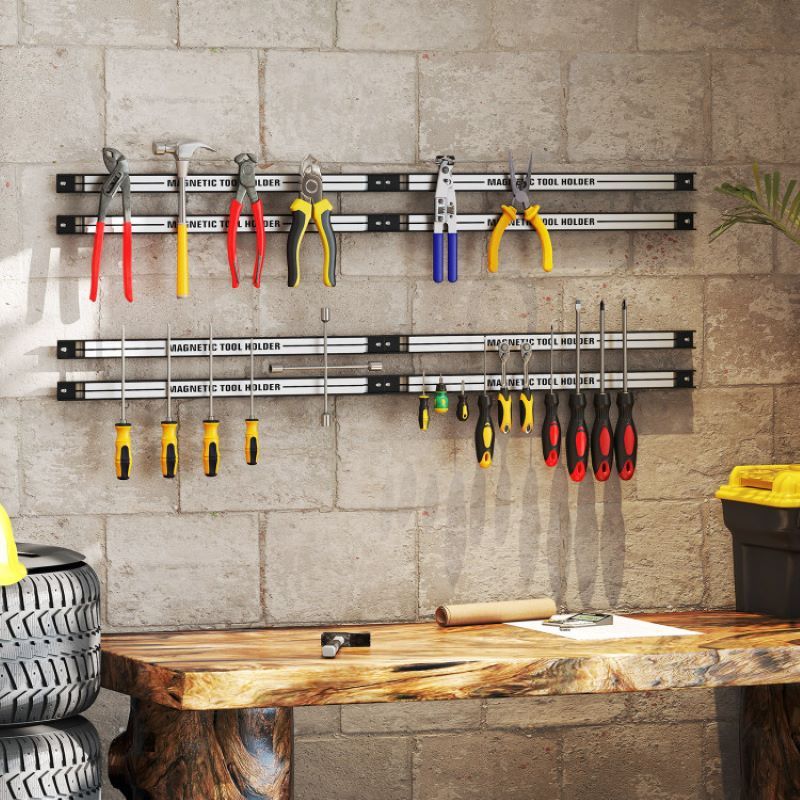 Magnetic Tool Holder Strips for Garage or Kitchen