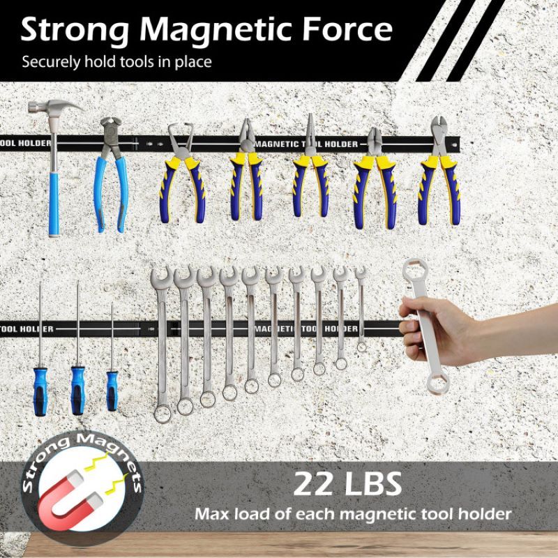Magnetic Tool Holder Strips for Garage or Kitchen