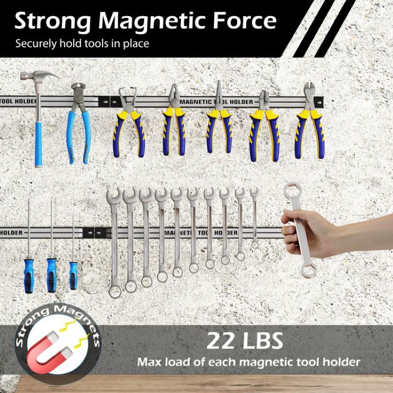 Magnetic Tool Holder Strips for Garage or Kitchen