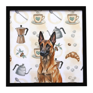 Belgian Malinois Coffee Bar Framed Wall Art