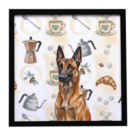 Belgian Malinois Coffee Bar Framed Wall Art