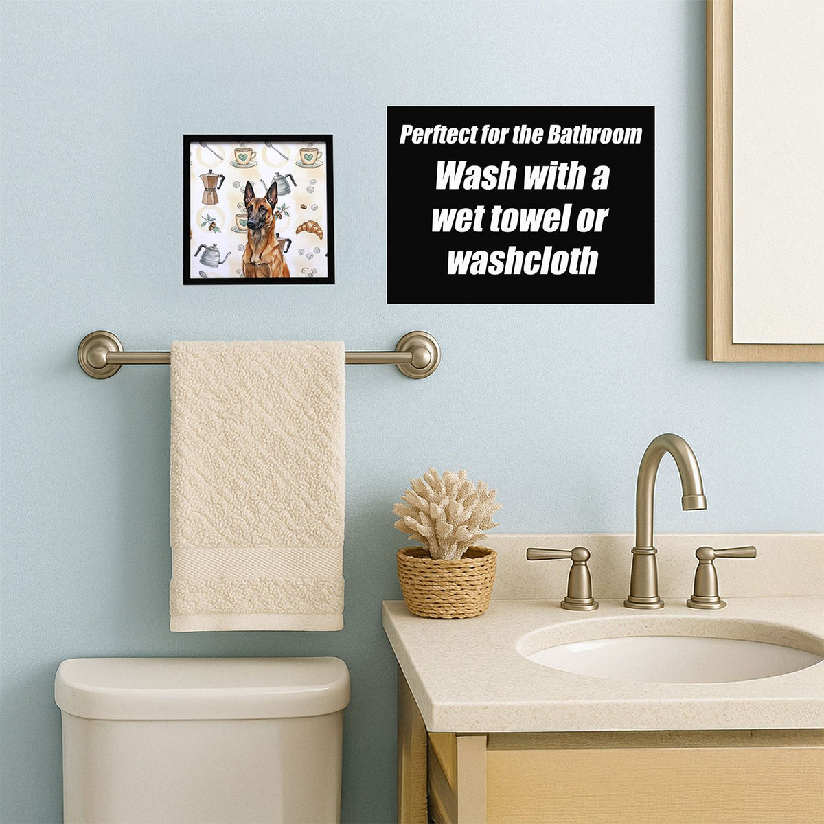 Belgian Malinois Coffee Bar Framed Wall Art